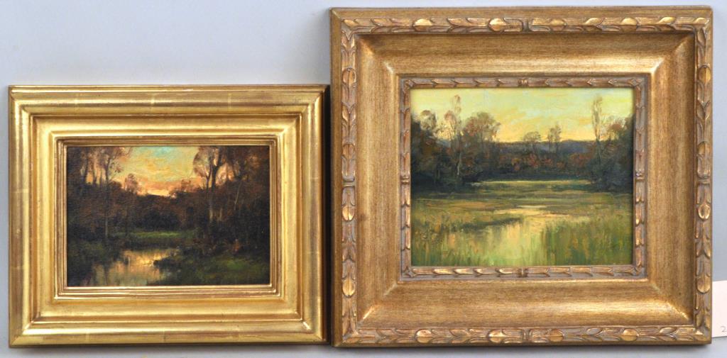 Two Small American School Landscapes, O/C (1 of 4)