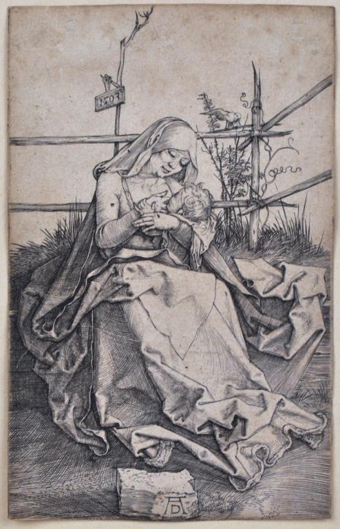 Albrecht Durer, Virgin & Child on a Grassy Bench (1 of 2)