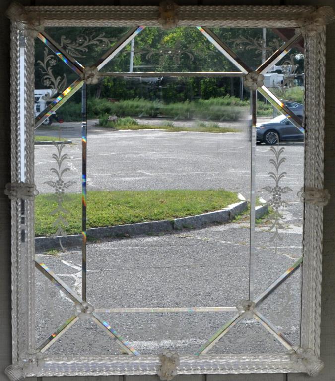 Decorative Venetian Etched Glass Mirror (1 of 3)