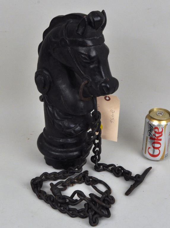 Vintage Cast Iron Horse Head Hitching Post Top (1 of 3)