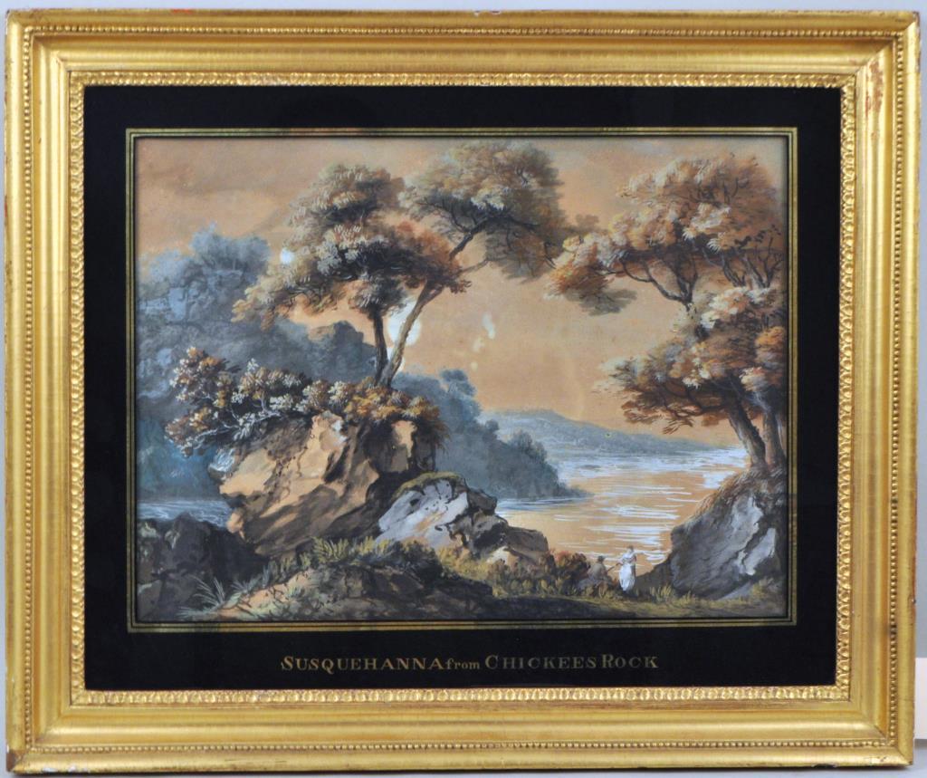 Large Framed Watercolor Landscape (1 of 3)