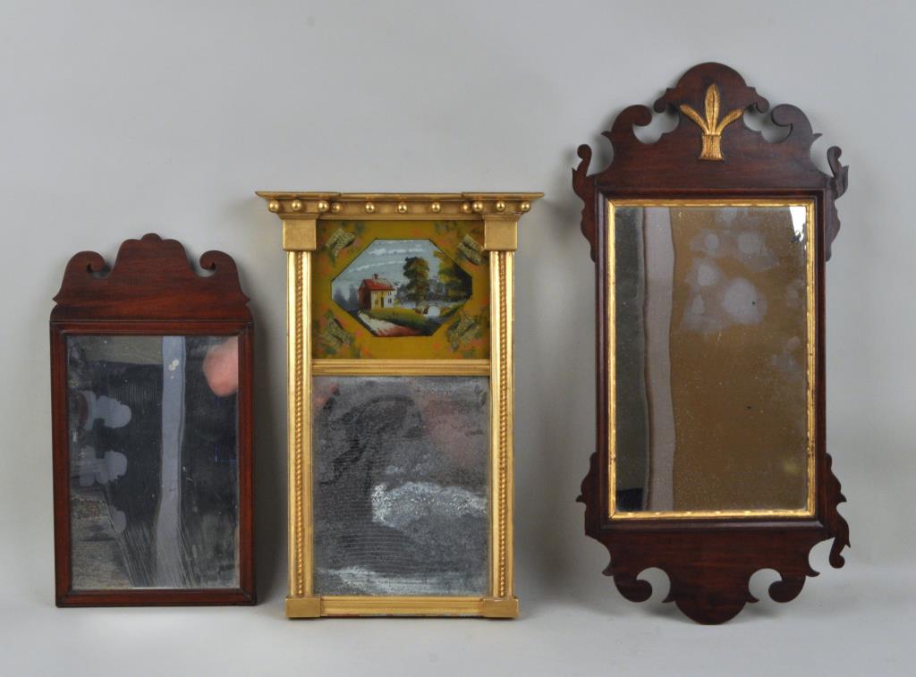Group Three Small Antique Wall Mirrors (1 of 5)