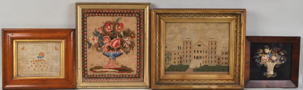 Group Four Framed Antique Needleworks (1 of 5)