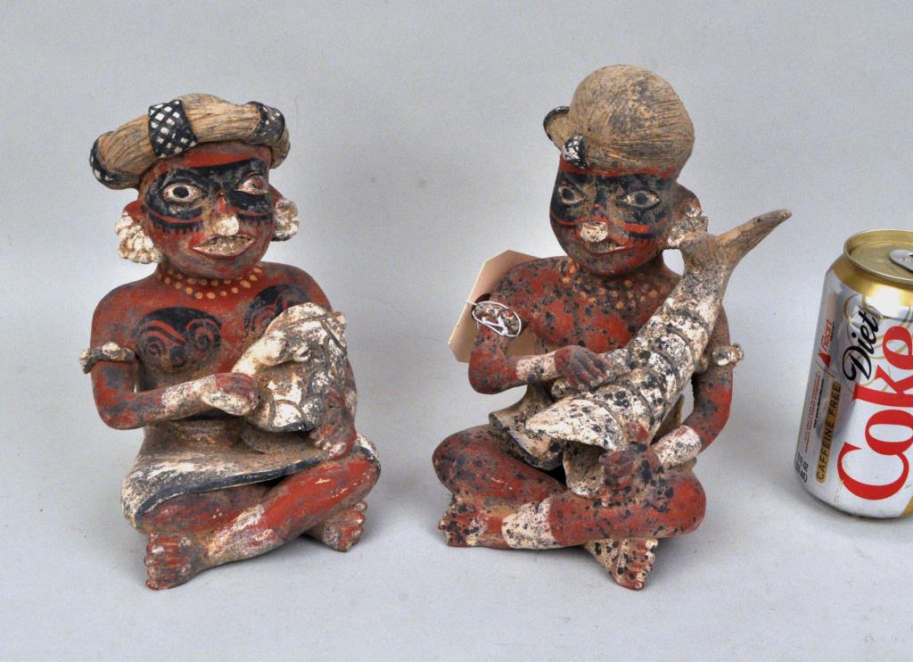 Two Pre-Columbian Style Seated Figures (1 of 3)