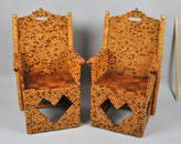 Pair Outsider Folk Art Armchairs