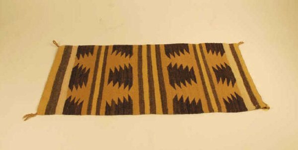 Tree Patterned Hand Woven Navajo Rug: Tree patterned hand woven Navajo rug. Weaver, Helen Felson Yatchy, New Mexico. 17 1/2" long, 35 1/2" wide.