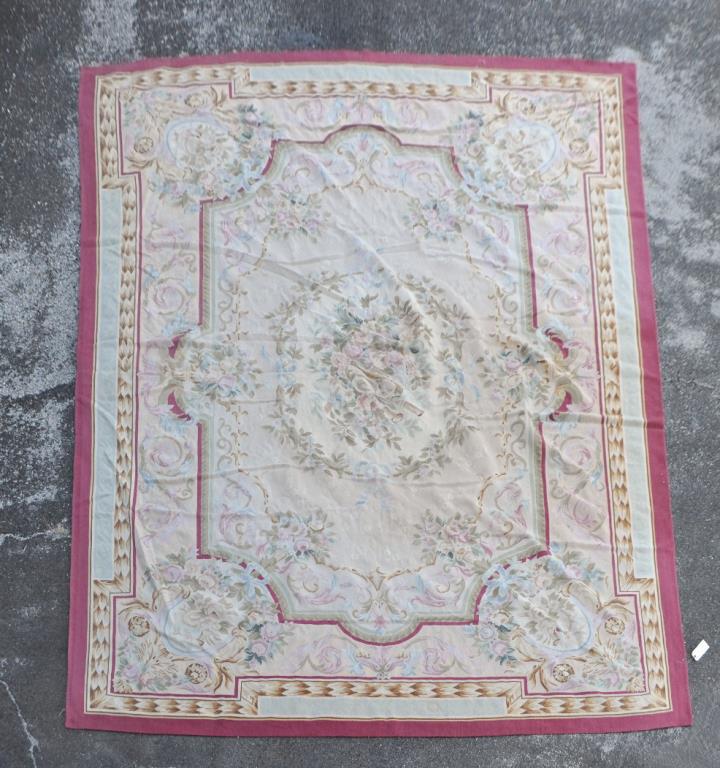 Aubusson Carpet: 14' 1 1/2" long, 9' 8 1/2" wide. All rugs sold "as is". Provenance: Property of a New York City Collector.