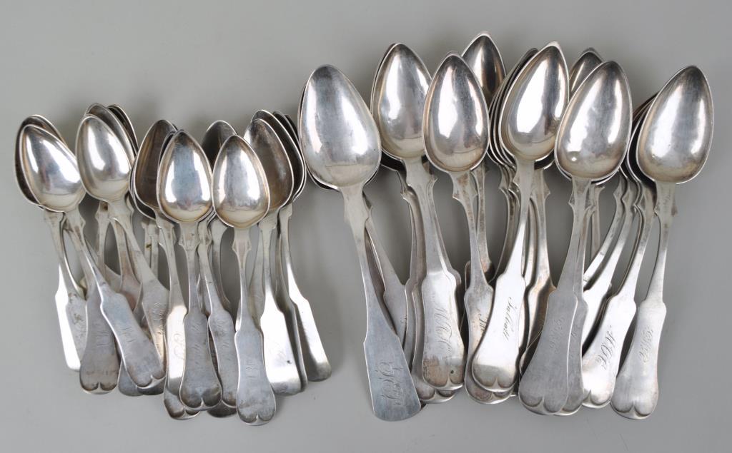 Group Forty Seven Coin Silver Spoons (1 of 2)