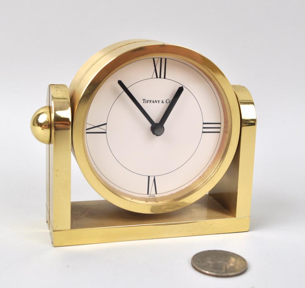 Tiffany & Co. Polished Brass Desk Clock (1 of 3)