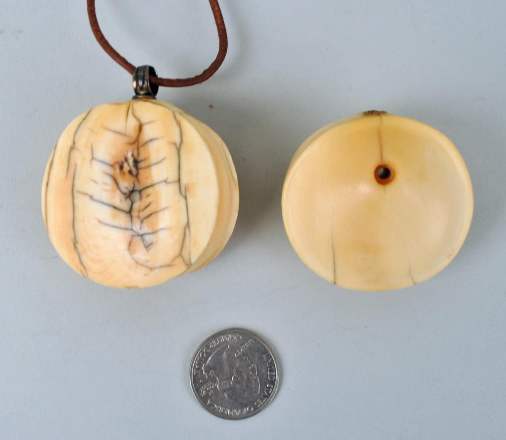 Two Antique African Ivory Turkana Lip Plugs (1 of 2)