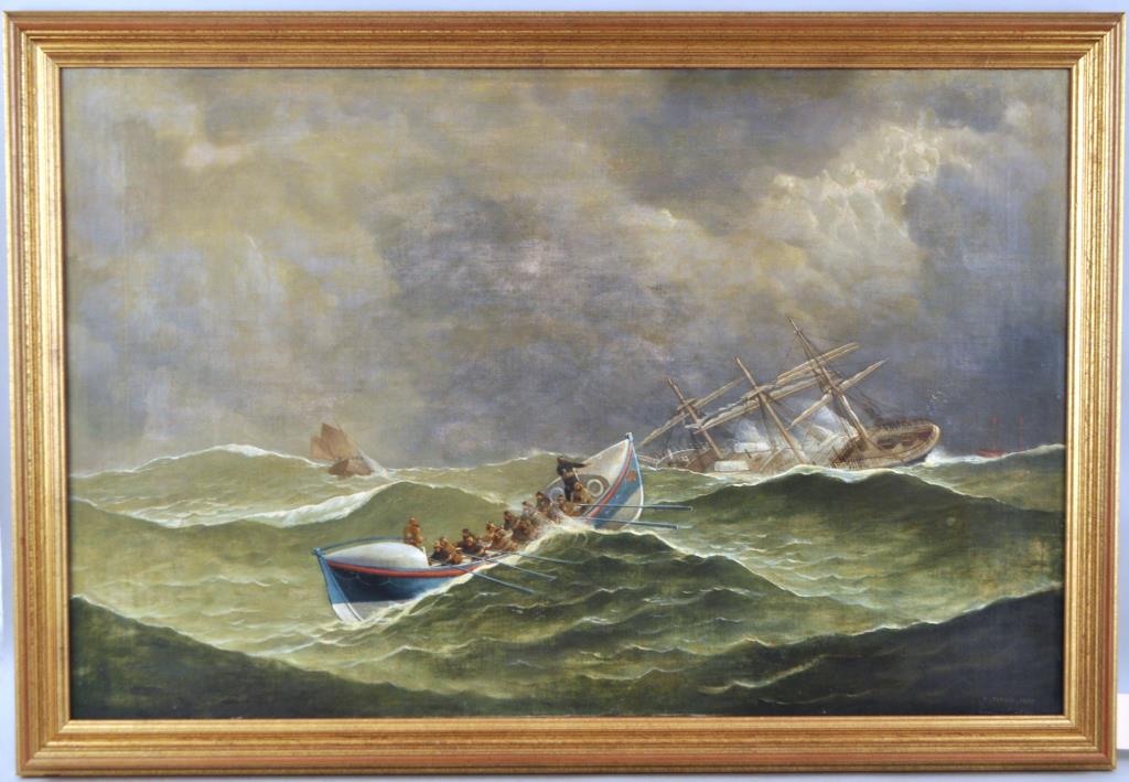 F. Tudgay, Marine Painting "To The Rescue" O/C (1 of 7)
