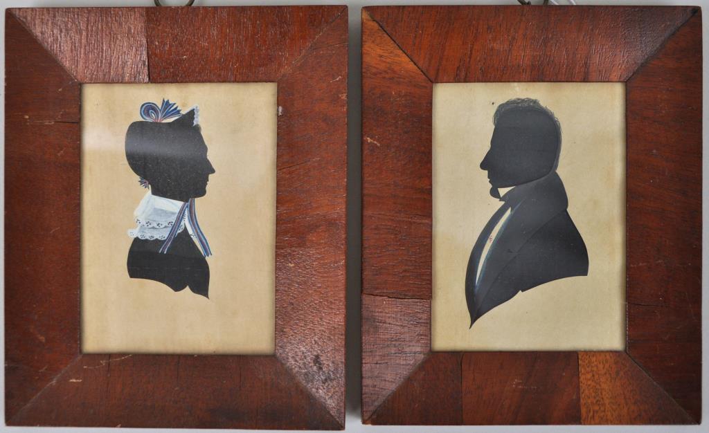 Pair Antique Hollow Cut Silhouette Portraits (1 of 4)
