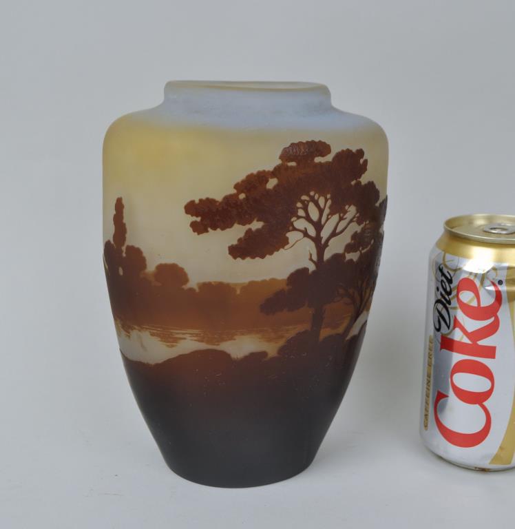 Galle Cameo Art Glass Landscape Vase (1 of 5)