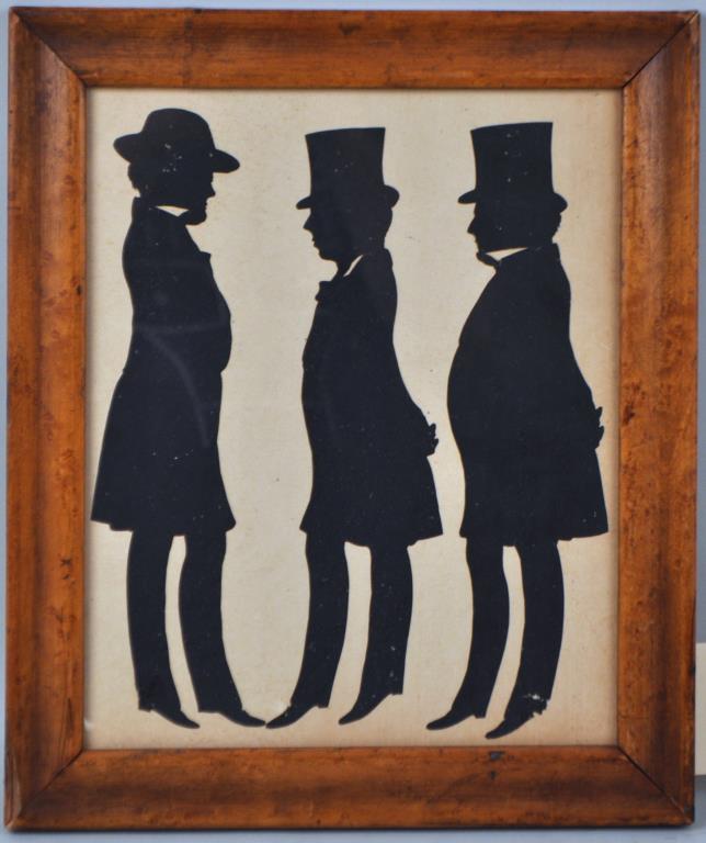 Large Framed Silhouette Three Gentlemen (1 of 2)