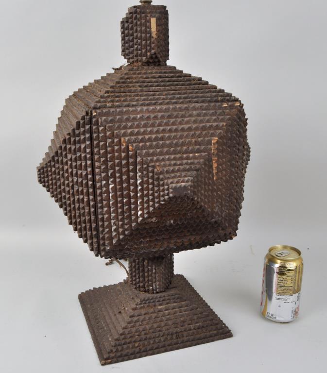 Antique Tramp Art Lamp (1 of 3)