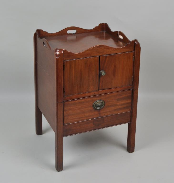George III Mahogany Tambour Commode Table (1 of 5)