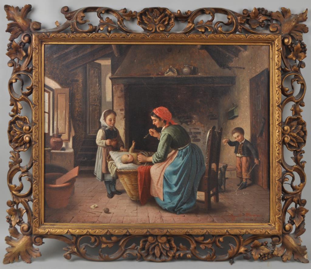 Signed Italian O/C Genre Scene (1 of 4)