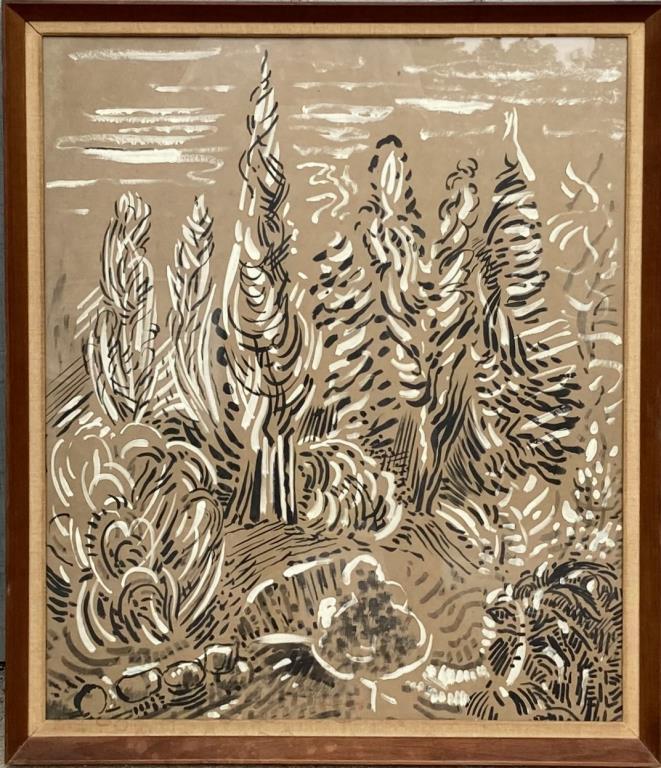 Karl Schrag, Gouache "Trees, Light & Movement" (1 of 3)