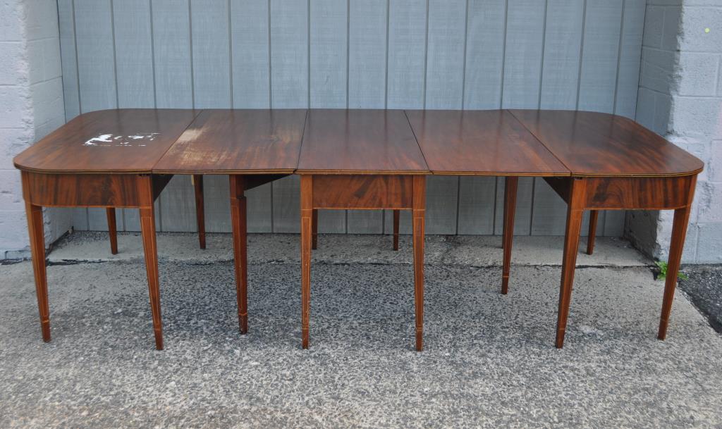 Federal Inlaid Mahogany Three Part Dining Table (1 of 11)