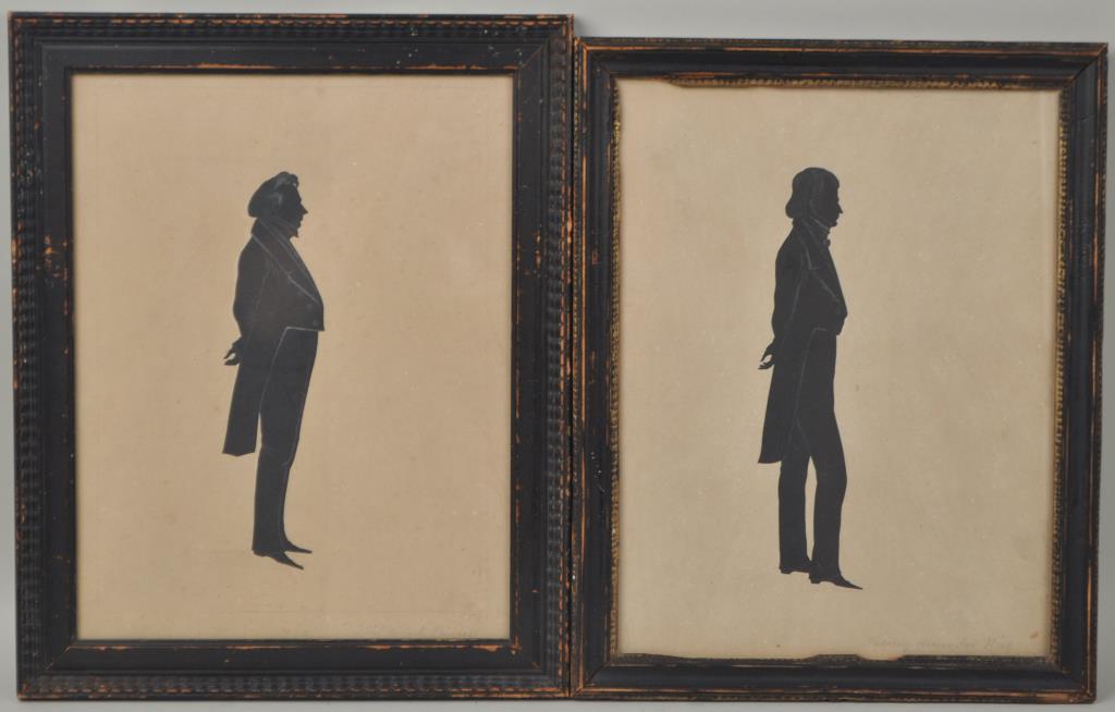 Pair Framed Full Figure Silhouettes (1 of 3)