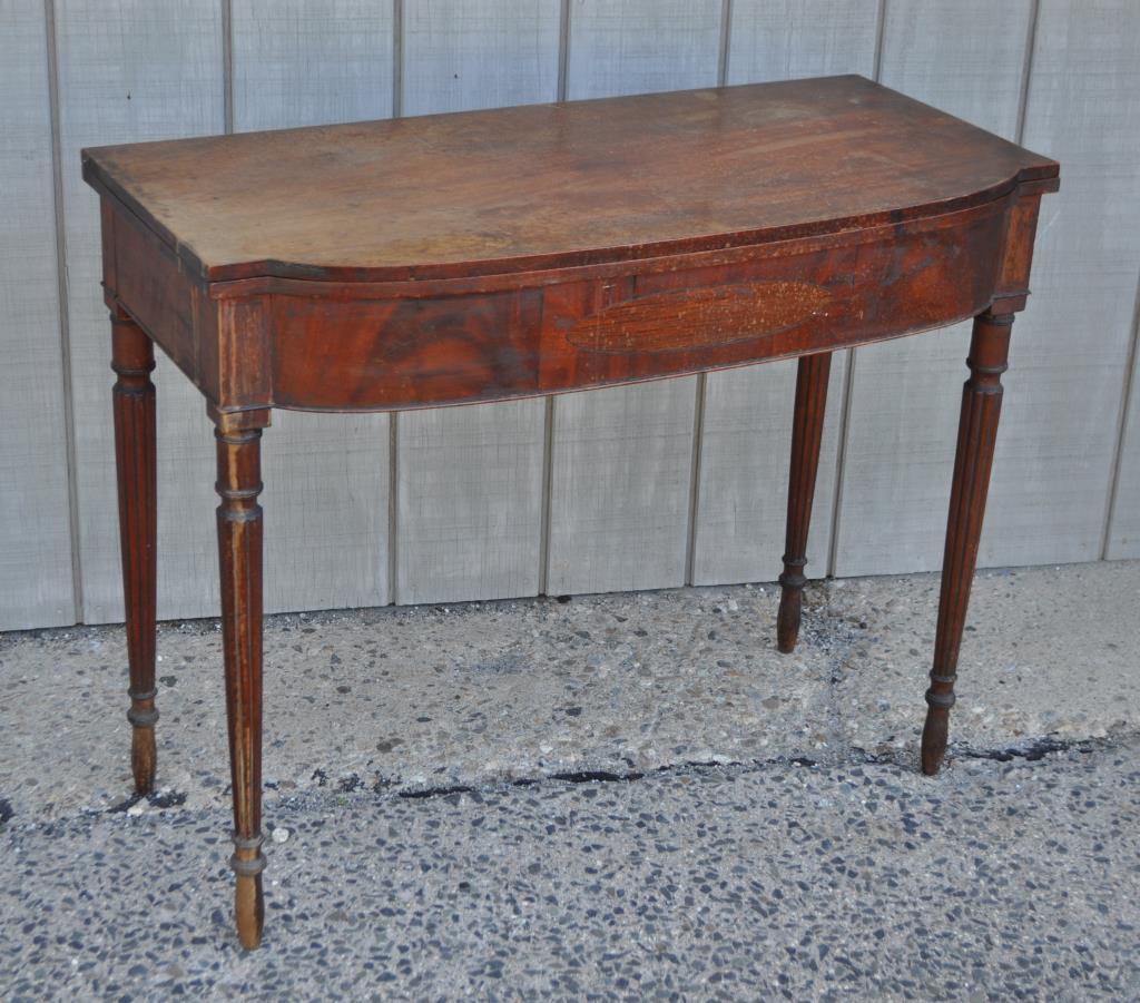 Salem Sheraton Carved & Inlaid Mahogany Card Table (1 of 9)