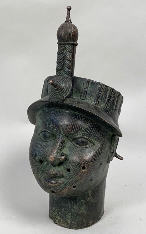 African Bronze Portrait Bust of Chieftain (1 of 6)