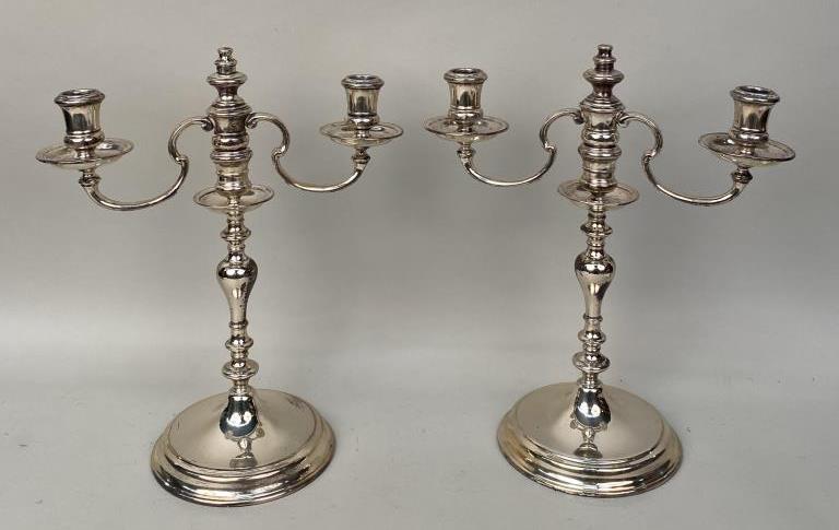 Pair Ensko Sterling Two Light Table Candelabra (1 of 6)