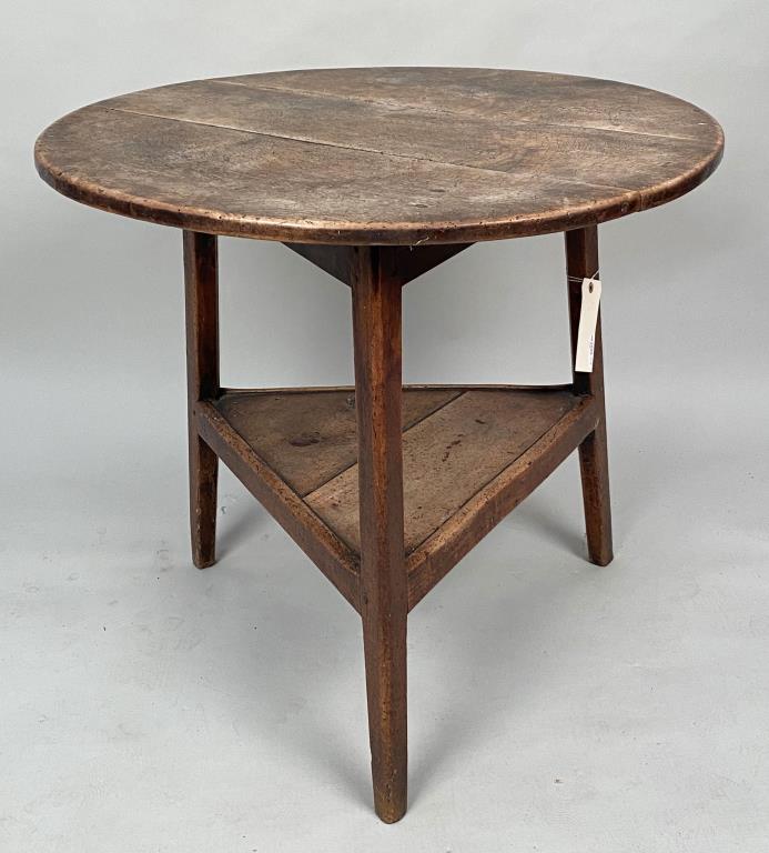 English Country Oak Round Cricket Table (1 of 3)