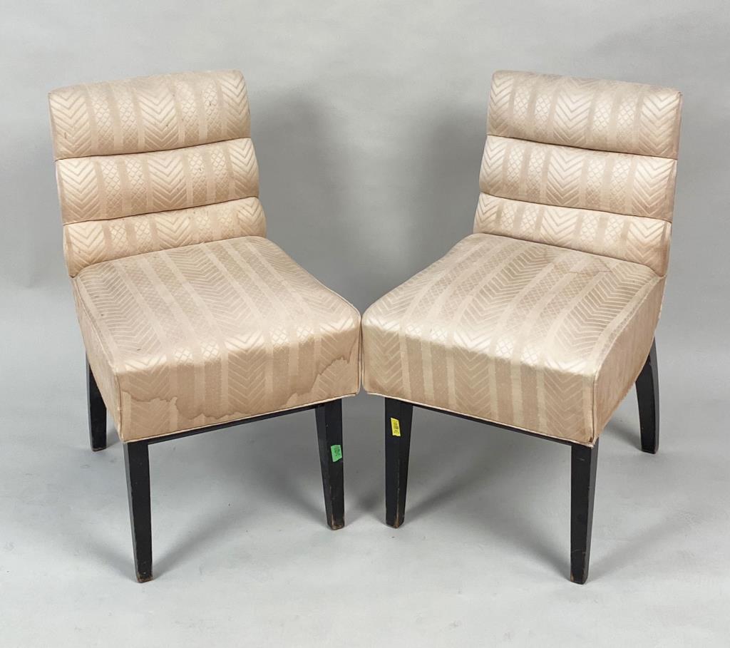 Pair MCM Upholstered Slipper Chairs (1 of 3)