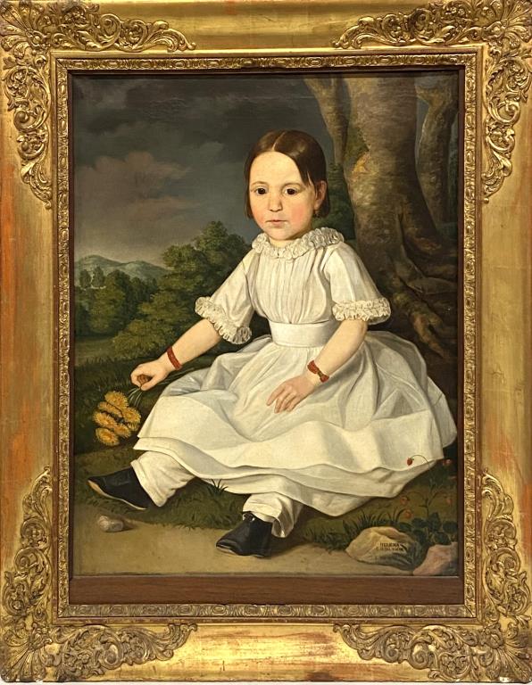 I. Till, American School O/C Portrait Young Girl (1 of 6)