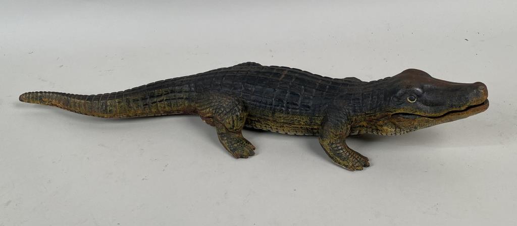 Vintage Cast Iron Alligator Sculpture Doorstop (1 of 6)