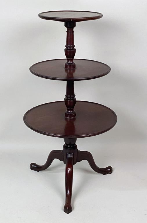 Carved Mahogany Three Tier Dumb Waiter (1 of 5)