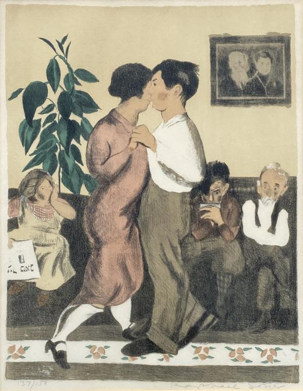 Raphael Soyer, Signed "Dancing Lessons" Litho (1 of 4)