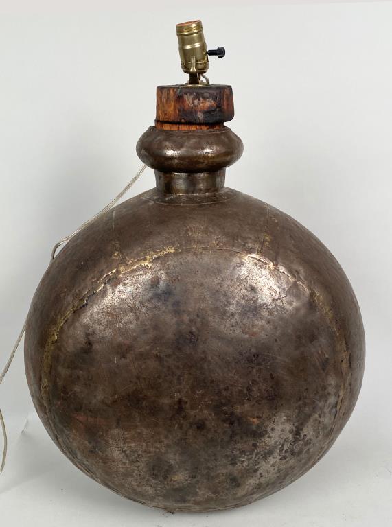 Large Primitive Metal Moon Form Lamp (1 of 4)