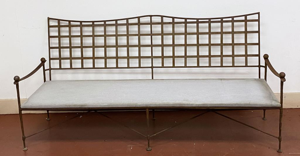 Vintage Metal & Wrought Iron Neoclassical Settee (1 of 6)
