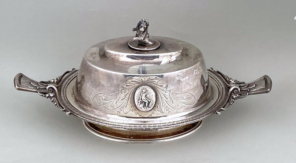 Unique Gorham Coin Silver Master Butter Dish (1 of 7)
