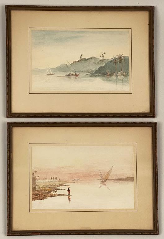Two Unsigned Watercolor Paintings (1 of 4)