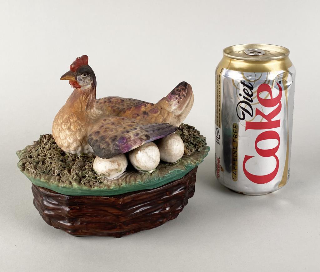 Antique Staffordshire Polychromed Hen On Nest (1 of 6)
