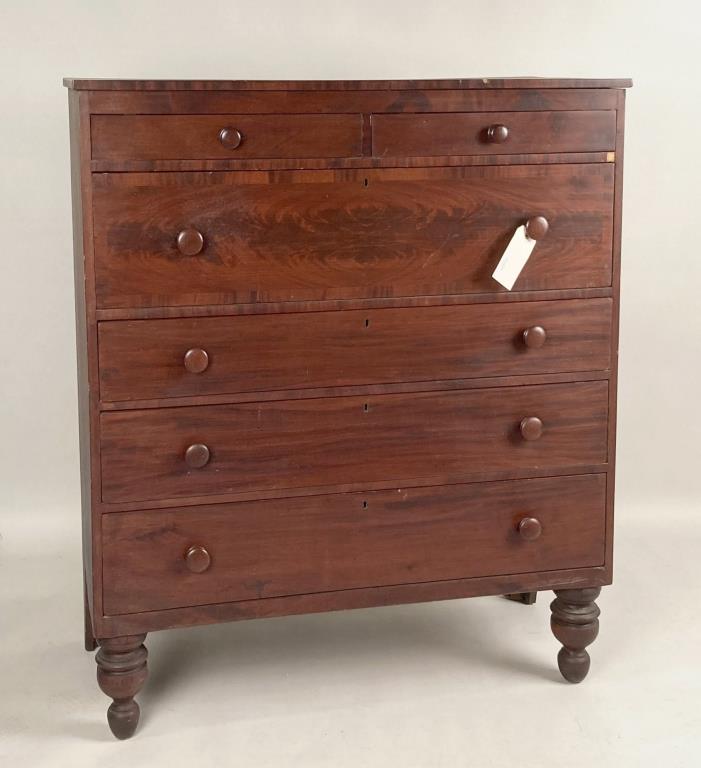 American Late Sheraton Mahogany Chest (1 of 6)