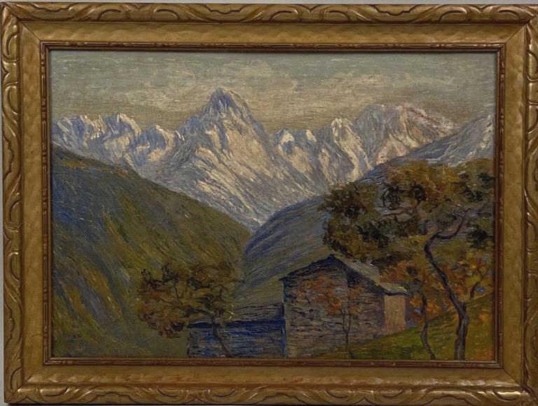 Continental O/C Mountain Scene, Signed (1 of 2)