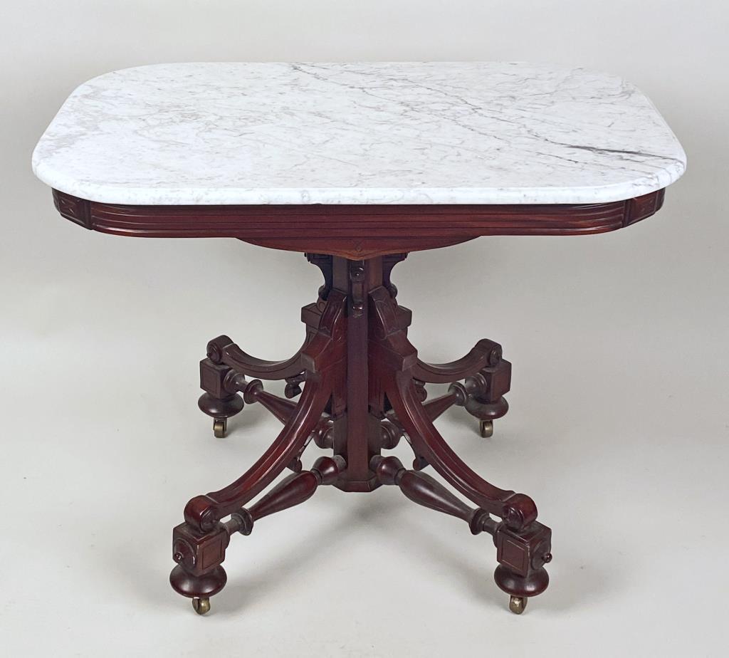 Aesthetic Victorian Carved Walnut M/T Parlor Table (1 of 5)
