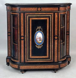 French Napoleon III Ebonized Brass Mounted Cabinet