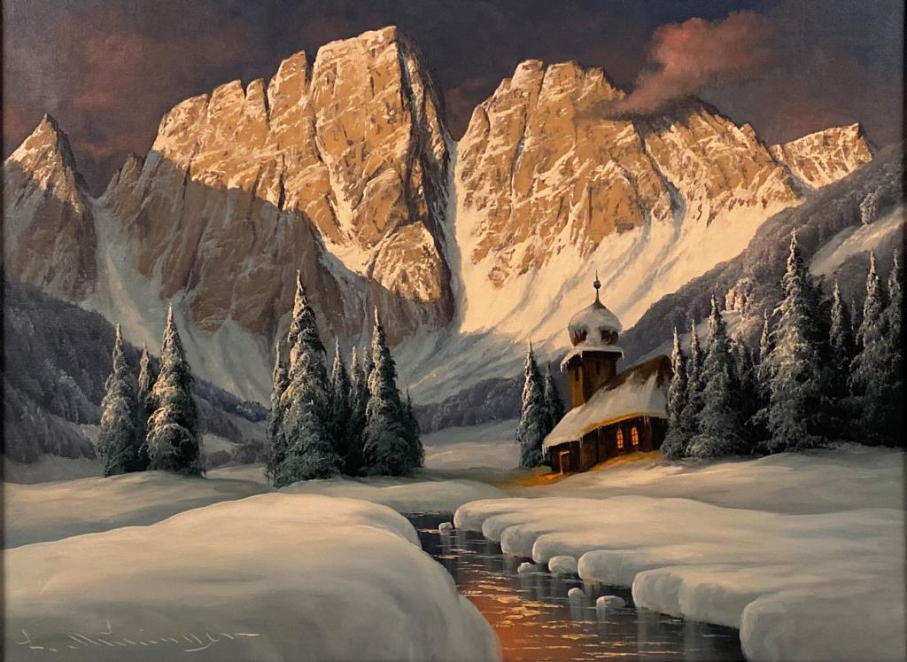 Ludwig Munninger, Dolomite Scene O/C Painting (1 of 5)