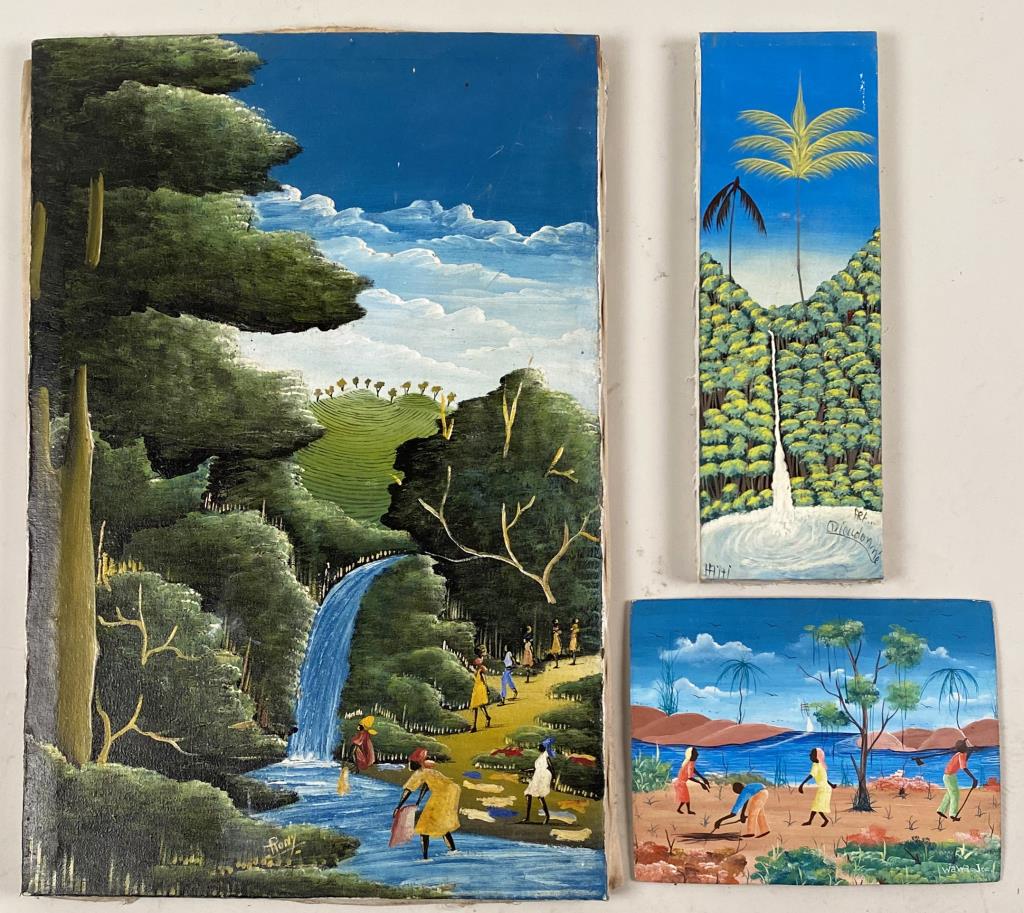 Group Three Haitian Paintings (1 of 2)