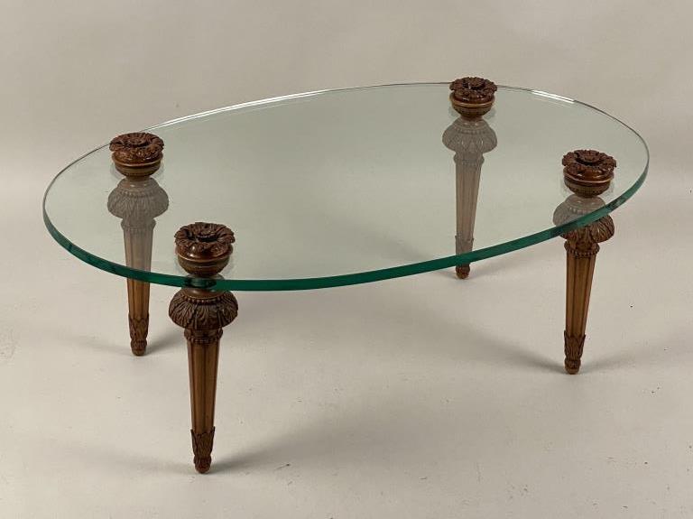 Louis XVI Style Glass Coffee Table (1 of 6)