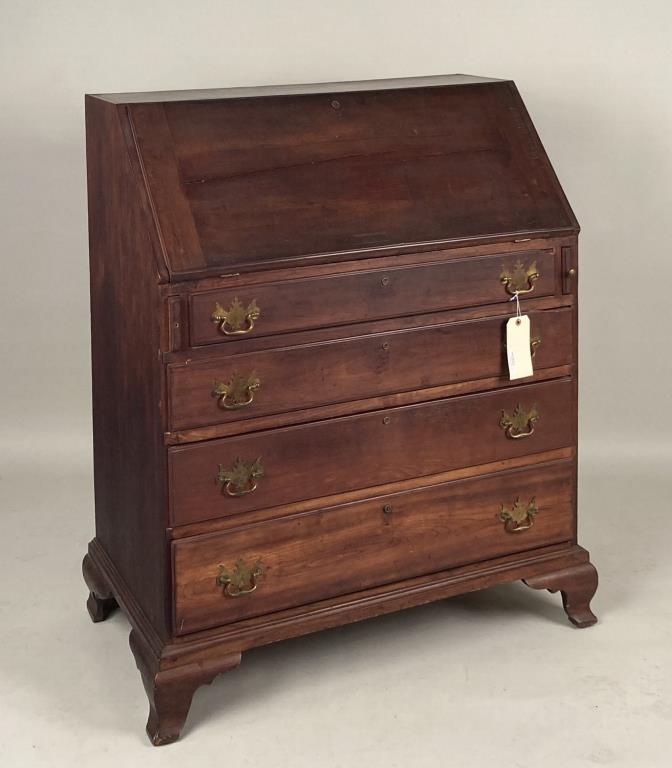 CT Chippendale Cherrywood Slant Front Desk (1 of 8)