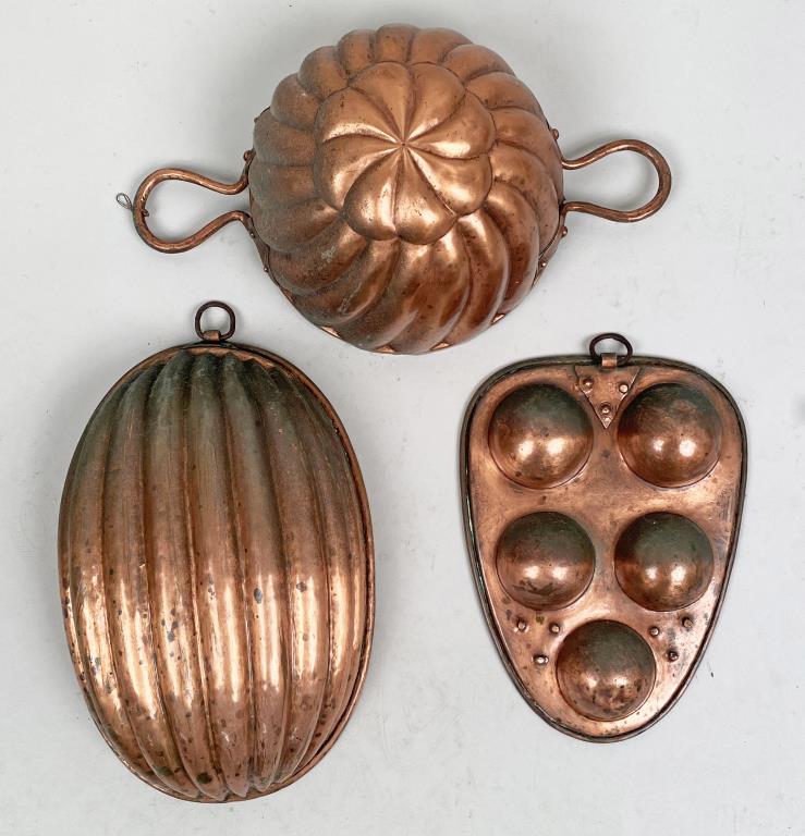 Three Antique Copper Molds (1 of 2)