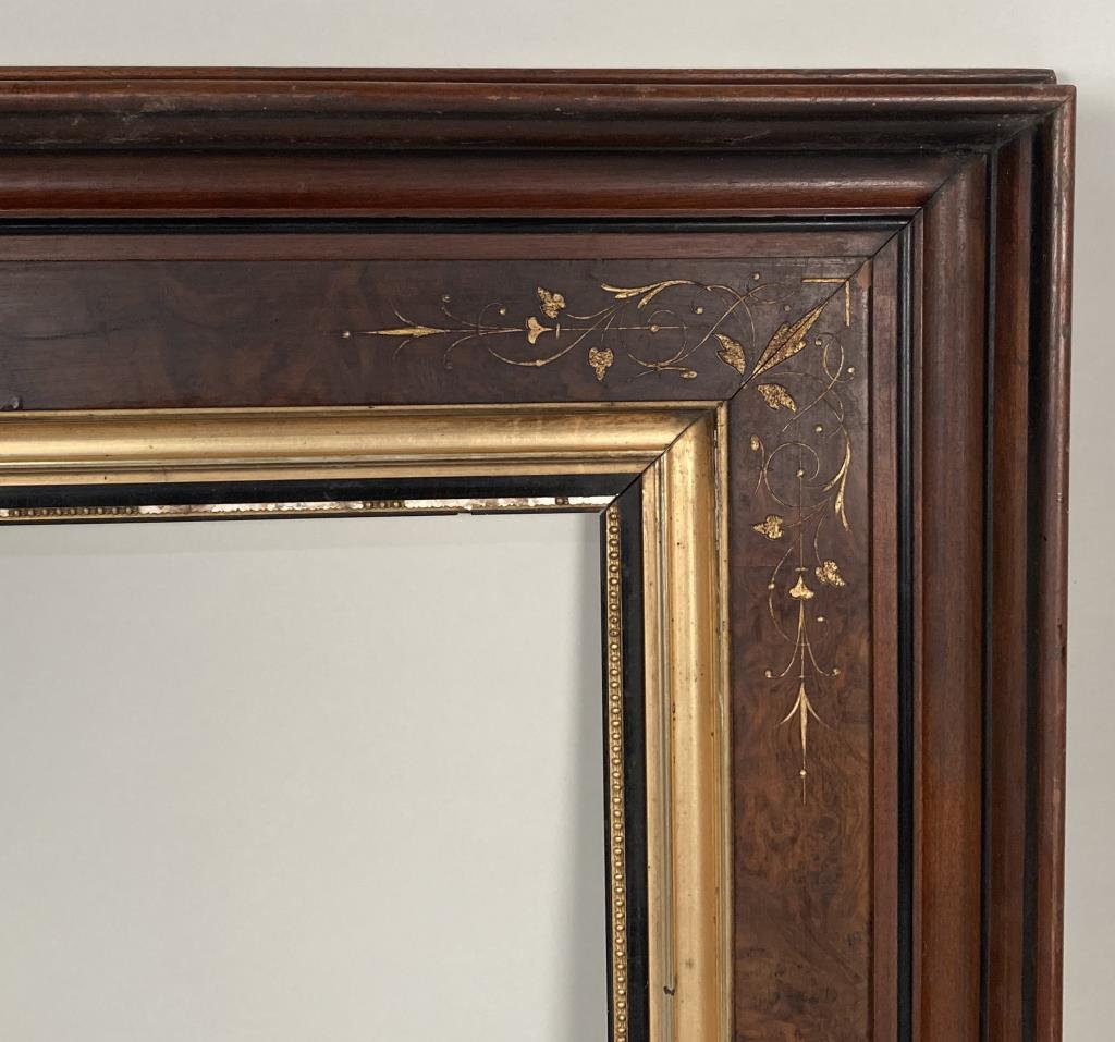 Pair Antique Victorian Era Walnut & Gilt Frames (1 of 5)