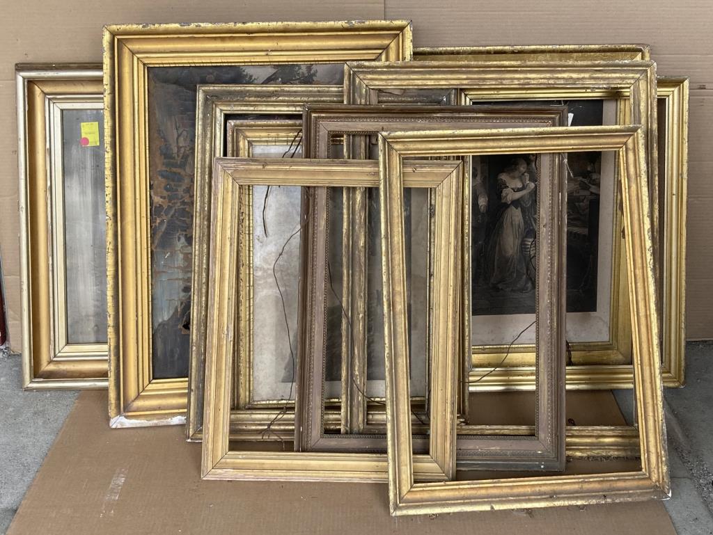 Group Ten Medium Size Molded Gilt Wood Frames (1 of 6)