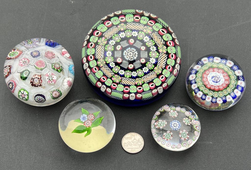 Group Five Paperweights: Clichy, Millefiori (1 of 6)